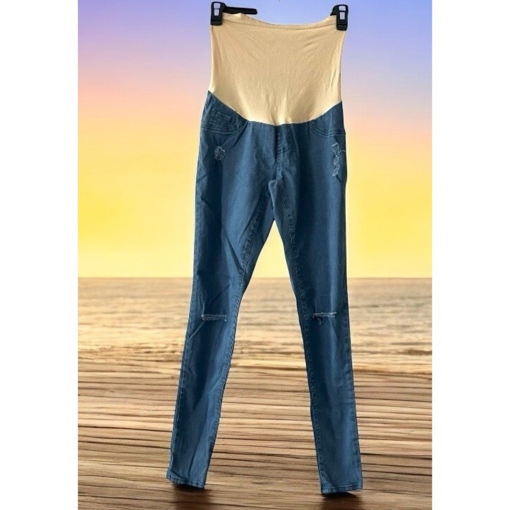 Motherhood Maternity Full Panel Jegging‎ Jeans Size Small Best Jeans Distressed